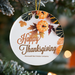 Aangepaste zakelijke Thanksgiving — mooie pompoen Keramisch Ornament
