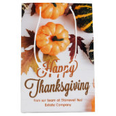 Aangepaste zakelijke Thanksgiving — mooie pompoen Medium Cadeauzakje (Voorkant)