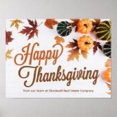 Aangepaste Zakelijke Thanksgiving Pompoenveld Poster (Voorkant)