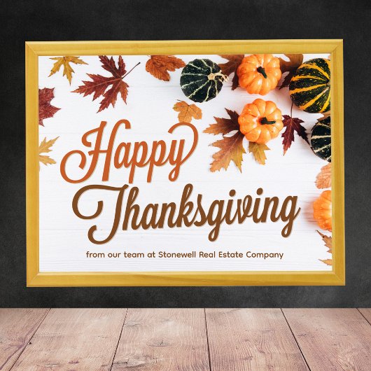 Aangepaste Zakelijke Thanksgiving Pompoenveld Poster