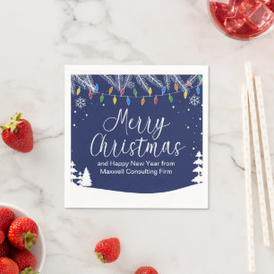 Aangepaste zakelijke vrolijke kerst feestelijke bl servet