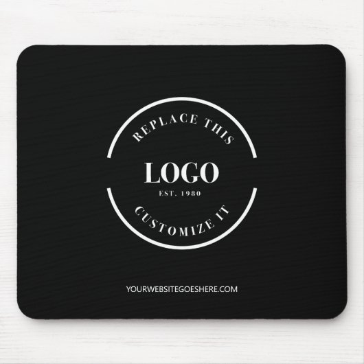 Aangepaste zakelijke witte logo website eenvoudig  muismat (Voorkant)