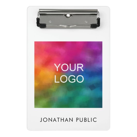 Aangepaste zakelijke zakelijke Logo Tekst toevoege Mini Klembord (Voorkant)