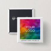 Aangepaste zakelijke zakelijke Logo Vierkante Button 5,1 Cm (Voorkant /achterkant)