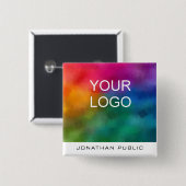 Aangepaste zakelijke zakelijke Logo Vierkante Button 5,1 Cm (Voorkant /achterkant)