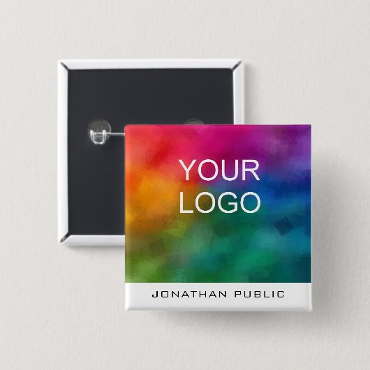 Aangepaste zakelijke zakelijke Logo Vierkante Button 5,1 Cm (Voorkant /achterkant)