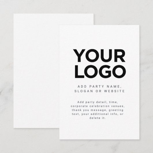 Aangepaste zakelijke zakelijke Logo - wit Kaart (Voorkant / Achterkant)