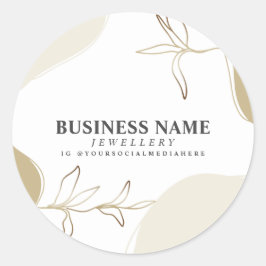 Aangepaste zakelijke zand & kaki productverpakking ronde sticker