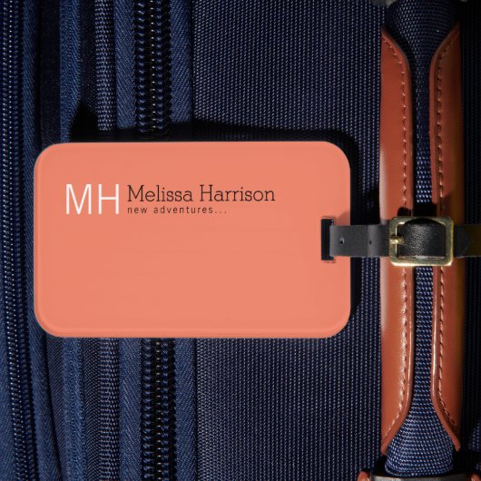 Aangepaste zalmkleur bagagelabel (Voorkant Insitu 4)