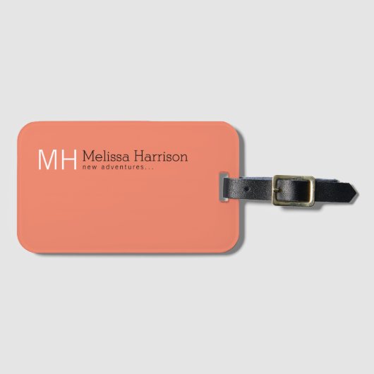 Aangepaste zalmkleur bagagelabel (Voorkant (horizontaal))