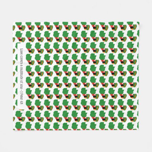 Aangepaste ZAMBIAANSE VLAG Fleece Deken (Voorkant (Horizontaal))