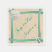 Aangepaste Zand Dollar Strand Bruiloft Papier Serv Servet (Voorkant)