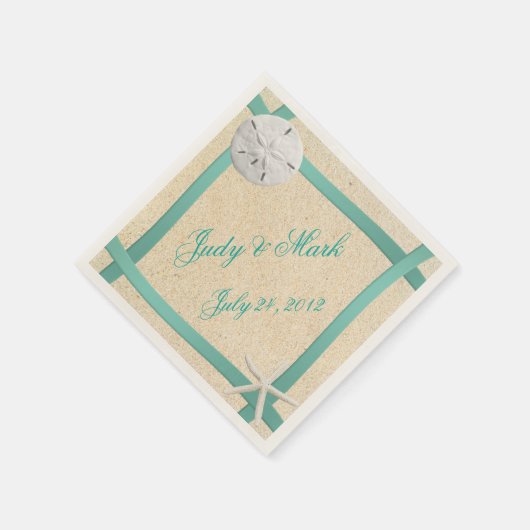 Aangepaste Zand Dollar Strand Bruiloft Papier Serv Servet (Hoek)