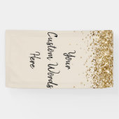 Aangepaste zand khaki zwart goud verjaardagsfeest  spandoek (Horizontaal)