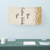 Aangepaste zand khaki zwart goud verjaardagsfeest  spandoek (Beurs)