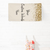 Aangepaste zand khaki zwart goud verjaardagsfeest  spandoek (Insitu)