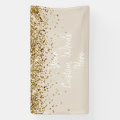 Aangepaste zand witte gouden verjaardagsfeest foto spandoek (Verticaal)