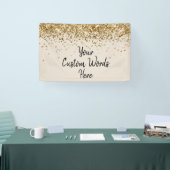 Aangepaste Zand Zwart Goud Verjaardagsfeest Fotoca Spandoek (Beurs)
