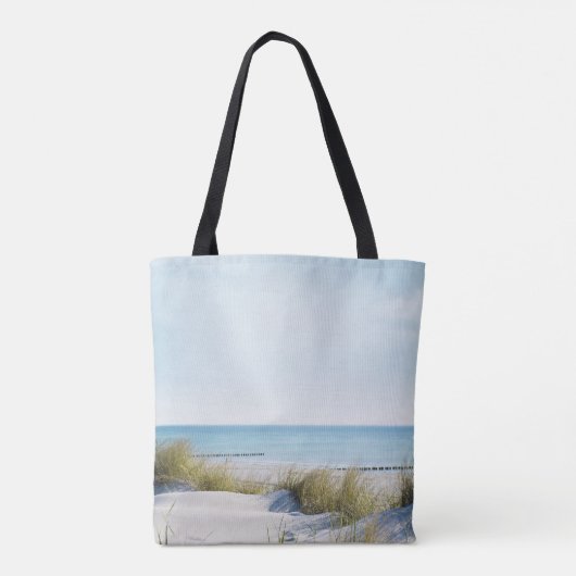 Aangepaste zandduinen en strand Canvas tas (Achterkant)