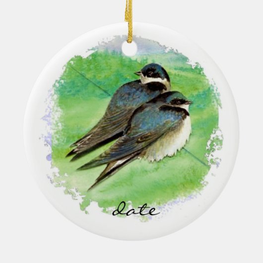 Aangepaste zandslik, vogel, Natuur, wild Keramisch Ornament (Achterkant)