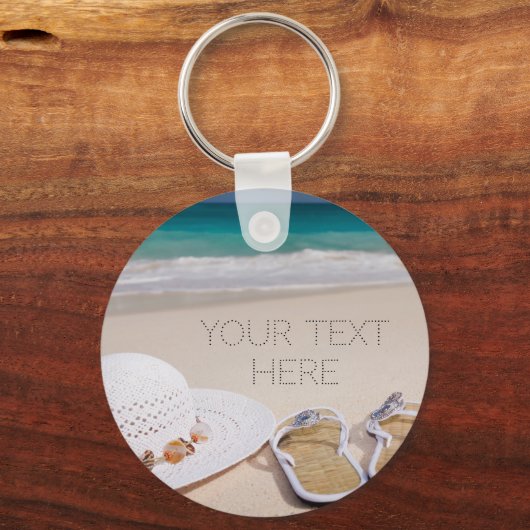 Aangepaste zandstrand sleutelhanger (Voorkant)