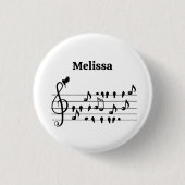 Aangepaste Zangvogel Vioolsleutel Kunst Ronde Button 3,2 Cm (Voorkant)