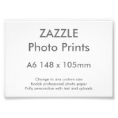 Aangepaste Zazzle A6 14,8 x 10,5 cm foto afdrukken (Voorkant)