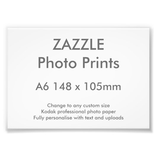 Aangepaste Zazzle A6 14,8 x 10,5 cm foto afdrukken (Voorkant)