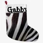 Aangepaste Zebra afdrukken Grote Kerstsok (Voorkant)