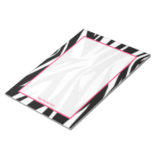 Aangepaste zebra- en roze laptop notitieblok