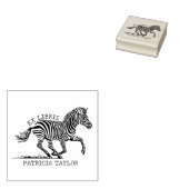 Aangepaste Zebra Ex Libris Bookplate Rubberstempel (Gestempeld)
