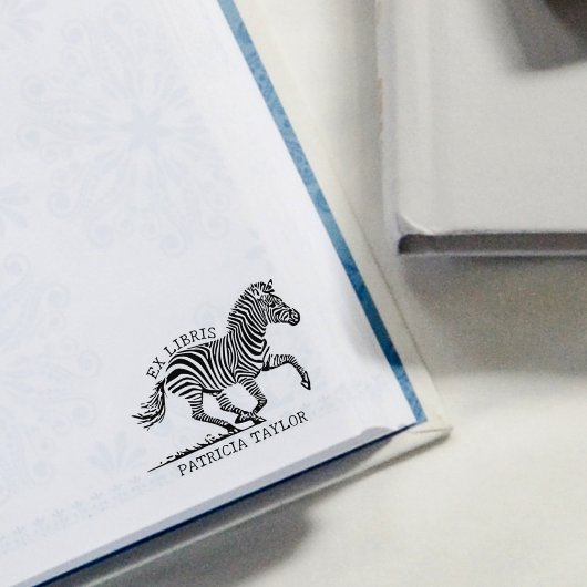 Aangepaste Zebra Ex Libris Bookplate Rubberstempel