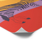 Aangepaste zebra moderne heldere vette safari post poster (Hoek)