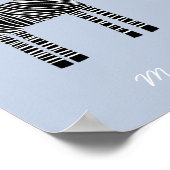 Aangepaste Zebra-naam bevestigen Blauw Poster (Hoek)