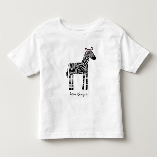 Aangepaste Zebra-naam bevestigen Kinder Shirts (Voorkant)