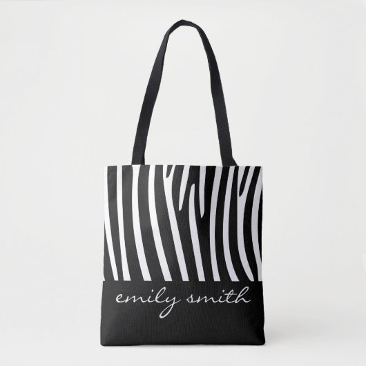 Aangepaste Zebra Pattern Canvas tas (Voorkant)