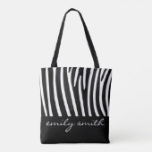 Aangepaste Zebra Pattern Canvas tas (Achterkant)