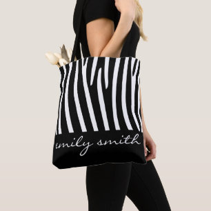 Aangepaste Zebra Pattern Canvas tas