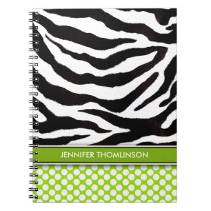 Aangepaste Zebra Polka Dots Journal/notebook Notitieboek