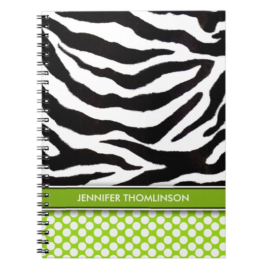 Aangepaste Zebra Polka Dots Journal/notebook Notitieboek (Voorkant)