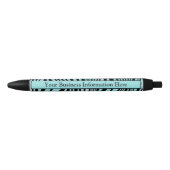 Aangepaste Zebra Print Black en Blauwgroen Turquoi Zwarte Inkt Pen (Voorkant)