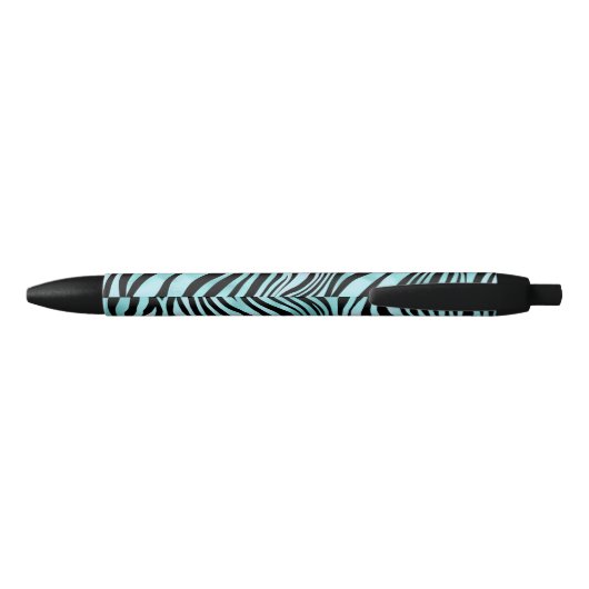 Aangepaste Zebra Print Black en Blauwgroen Turquoi Zwarte Inkt Pen (Achterkant)