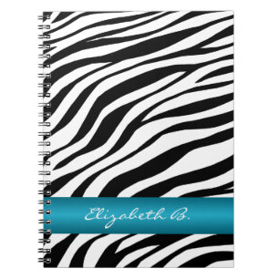 Aangepaste Zebra Print Blue Stripe-laptop Notitieboek