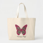 Aangepaste Zebra Print Butterfly Canvas tas (Voorkant)