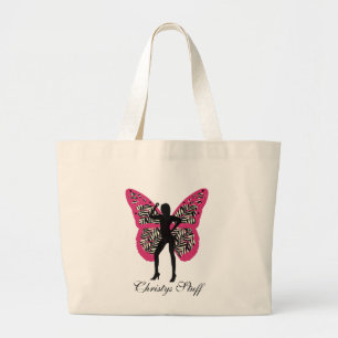 Aangepaste Zebra Print Butterfly Girl Canvas tas