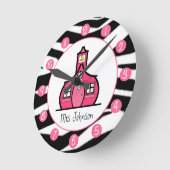 Aangepaste Zebra print klok voor leraren (Hoek)