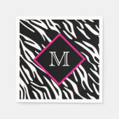 Aangepaste zebra print monogram servetten (Voorkant)