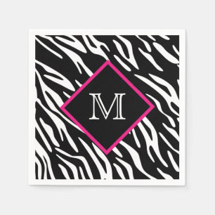Aangepaste zebra print monogram servetten
