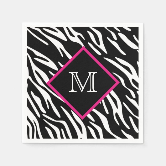 Aangepaste zebra print monogram servetten (Voorkant)