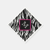 Aangepaste zebra print monogram servetten (Hoek)